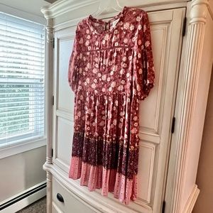 Rose colored floral dress